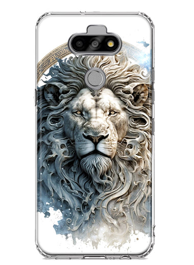 LG Aristo 5/Phoenix 5/Risio 4 Abstract Lion Sculpture Hybrid Protective Phone Case Cover