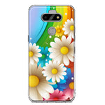 LG Aristo 5/Phoenix 5/Risio 4 Colorful Rainbow Daisies Blue Pink White Green Double Layer Phone Case Cover