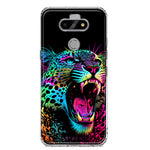 LG Aristo 5/Phoenix 5/Risio 4 Neon Rainbow Glow Colorful Leopard Hybrid Protective Phone Case Cover