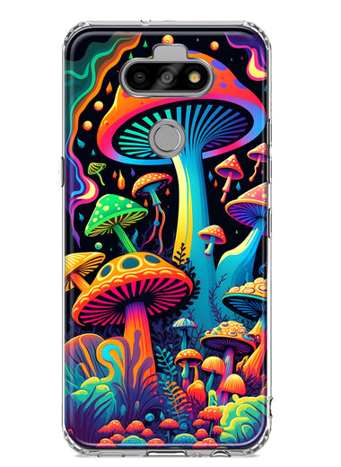 LG Aristo 5/Phoenix 5/Risio 4 Neon Rainbow Psychedelic Indie Hippie Mushrooms Hybrid Protective Phone Case Cover