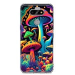 LG Aristo 5/Phoenix 5/Risio 4 Neon Rainbow Psychedelic Indie Hippie Mushrooms Hybrid Protective Phone Case Cover
