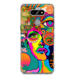 LG Aristo 5/Phoenix 5/Risio 4 Neon Rainbow Psychedelic Hippie One Eye Pop Art Hybrid Protective Phone Case Cover