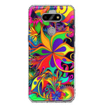 LG Aristo 5/Phoenix 5/Risio 4 Neon Rainbow Psychedelic Hippie Wild Flowers Hybrid Protective Phone Case Cover