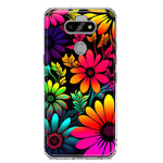 LG Aristo 5/Phoenix 5/Risio 4 Neon Rainbow Glow Colorful Abstract Flowers Floral Hybrid Protective Phone Case Cover