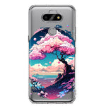 LG Aristo 5/Phoenix 5/Risio 4 Kawaii Manga Pink Cherry Blossom Japanese Sky Floral Ocean Hybrid Protective Phone Case Cover