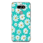 LG Aristo 5/Phoenix 5/Risio 4 Turquoise Teal White Daisies Cute Daisy Polka Dots Double Layer Phone Case Cover