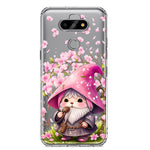 LG Aristo 5/Phoenix 5/Risio 4 Cute Pink Cherry Blossom Gnome Spring Floral Flowers Double Layer Phone Case Cover