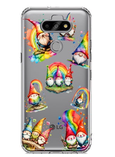 LG Aristo 5/Phoenix 5/Risio 4 Colorful Neon Glow Rainbow Gnomes Painting Hybrid Protective Phone Case Cover