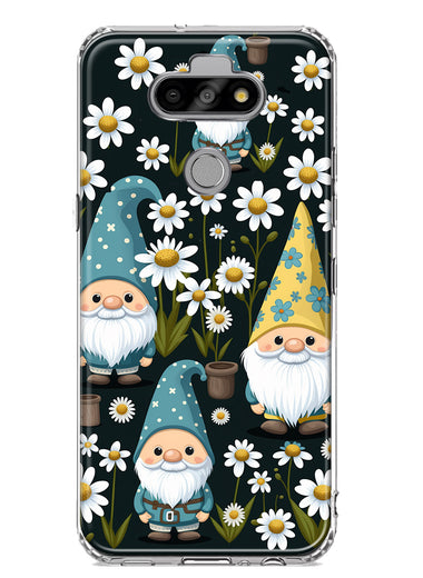 LG Aristo 5/Phoenix 5/Risio 4 Cute White Daisies Gnomes Flowers Floral Double Layer Phone Case Cover