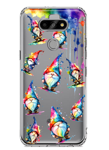 LG Aristo 5/Phoenix 5/Risio 4 Neon Water Painting Colorful Splash Gnomes Hybrid Protective Phone Case Cover