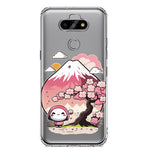 LG Aristo 5/Phoenix 5/Risio 4 Kawaii Manga Pink Cherry Blossom Fuji Mountain Mochi Girl Hybrid Protective Phone Case Cover