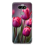 LG Aristo 5/Phoenix 5/Risio 4 Pink Tulip Flowers Floral Hybrid Protective Phone Case Cover