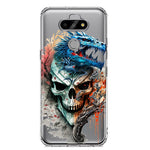LG Aristo 5/Phoenix 5/Risio 4 Fantasy Blue Dragon Dream Skull Double Layer Phone Case Cover