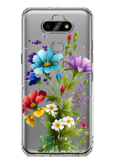 LG Aristo 5/Phoenix 5/Risio 4 Purple Yellow Red Spring Flowers Floral Hybrid Protective Phone Case Cover