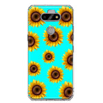 LG Aristo 5/Phoenix 5/Risio 4 Yellow Sunflowers Polkadot on Turquoise Teal Double Layer Phone Case Cover