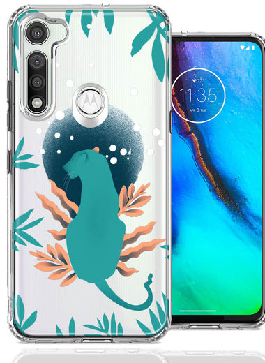 Motorola Moto G Fast Moon Green Jaguar Design Double Layer Phone Case Cover