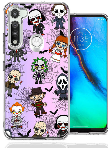 Motorola Moto G Fast Classic Haunted Horror Halloween Nightmare Characters Spider Webs Design Double Layer Phone Case Cover