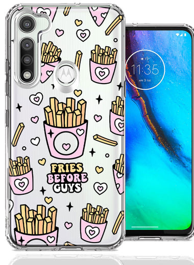 Motorola Moto G Fast Cute Valentine Pink Love Hearts Fries Before Guys Double Layer Phone Case Cover