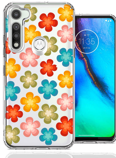 Motorola Moto G Fast Groovy Gradient Retro Color Flowers Double Layer Phone Case Cover