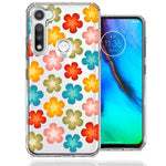 Motorola Moto G Fast Groovy Gradient Retro Color Flowers Double Layer Phone Case Cover