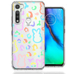 Motorola Moto G Fast Leopard Easter Bunny Candy Colorful Rainbow Double Layer Phone Case Cover