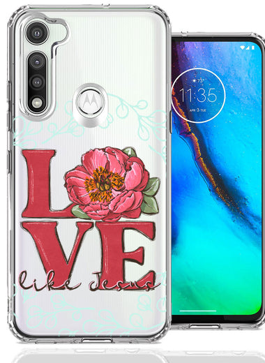 Motorola Moto G Fast Love Like Jesus Flower Text Christian Double Layer Phone Case Cover