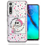 Motorola Moto G Fast Pink Dead Valentine Skull Frap Hearts If I had Feelings They'd Be For You Love Double Layer Phone Case Cover