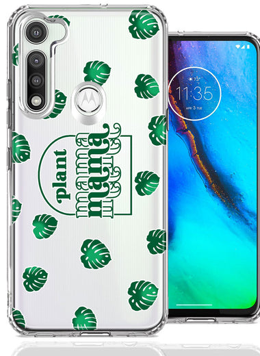 Motorola Moto G Fast Plant Mama Houseplant Lover Monstera Tropical Leaf Green Design Double Layer Phone Case Cover