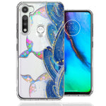 Motorola Moto G Stylus Rainbow Mermaid Tails Scales Ocean Waves Beach Girls Summer Double Layer Phone Case Cover