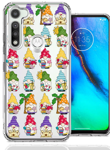 Motorola Moto G Fast Summer Beach Cute Gnomes Sand Castle Shells Palm Trees Double Layer Phone Case Cover