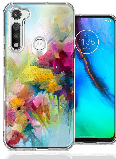 For Motorola Moto G Fast Watercolor Flowers Abstract Spring Colorful Floral Painting Phone Case Cover