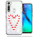 Motorola Moto G Fast Winter Joy Snow Peppermint Candy Cane Heart Festive Christmas Double Layer Phone Case Cover