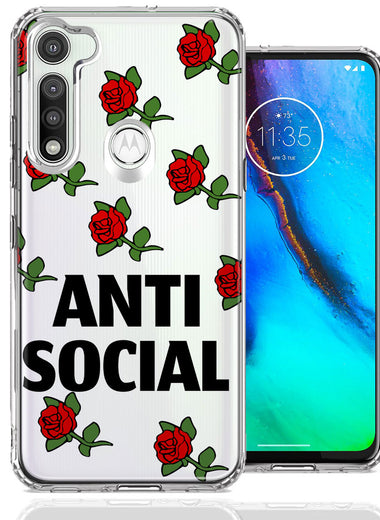 Motorola Moto G Fast Anti Social Roses Design Double Layer Phone Case Cover