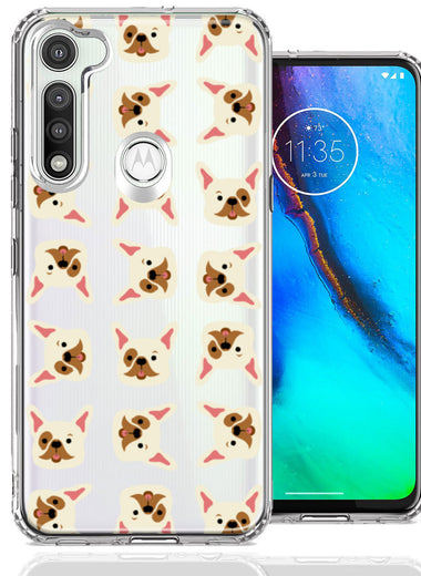 Motorola Moto G Fast Frenchie Bulldog Polkadots Design Double Layer Phone Case Cover
