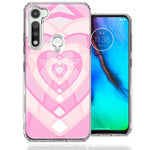 Motorola Moto G Fast Pink Gem Hearts Design Double Layer Phone Case Cover