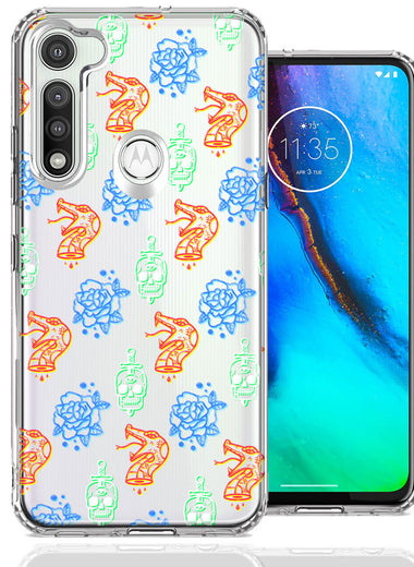 Motorola Moto G Fast Snakes Skulls Roses Design Double Layer Phone Case Cover