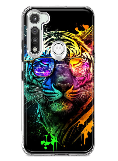 Motorola Moto G Fast Neon Rainbow Swag Tiger Hybrid Protective Phone Case Cover
