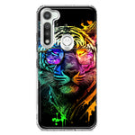 Motorola Moto G Fast Neon Rainbow Swag Tiger Hybrid Protective Phone Case Cover