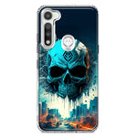 Motorola Moto G Fast Blue Apocalypse Cyberpunk Skull Feather Double Layer Phone Case Cover