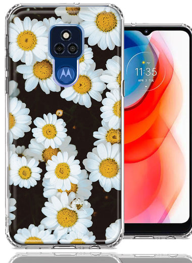 Motorola Moto G Play 2021 Cute Daisy Flowers Double Layer Phone Case Cover