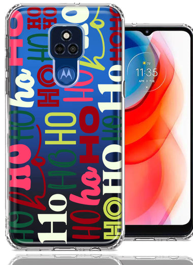 Motorola Moto G Play 2021 Christmas Santa Ho Ho Ho textagraphy Festive Holiday Double Layer Phone Case Cover