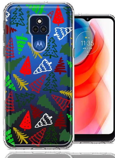 Motorola Moto G Play 2021 Christmas Trees Holiday Festive Winter By BillyElleCo Double Layer Phone Case Cover