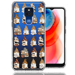 Motorola Moto G Play 2021 Cute Morning Coffee Lovers Gnomes Characters Drip Iced Latte Americano Espresso Brown Double Layer Phone Case Cover