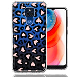 Motorola Moto G Play 2021 Cute Pink Leopard Print Hearts Valentines Day Love Double Layer Phone Case Cover