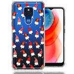 Motorola Moto G Play 2021 Cute Red Christmas Holiday Santa Gnomes Design Double Layer Phone Case Cover