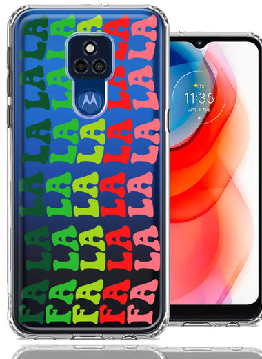Motorola Moto G Play 2021 Deck The Halls Christmas Carol Falala Festive Lyric Vintage 70s Letters Double Layer Phone Case Cover