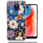 Motorola Moto G Power 2021 Feminine Classy Flowers Fall Toned Floral Wallpaper Style Double Layer Phone Case Cover