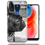 Motorola Moto G Play 2021 Black French Bulldog Double Layer Phone Case Cover