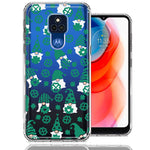 Motorola Moto G Play 2021 Lucky Green St Patricks Day Cute Gnomes Shamrock Polkadots Double Layer Phone Case Cover