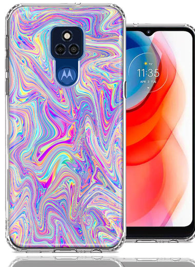 Motorola Moto G Play 2021 Paint Swirl Double Layer Phone Case Cover